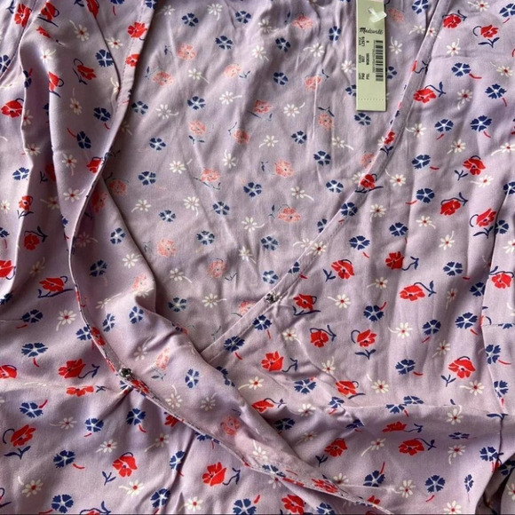 NWT Madewell  Tie-Sleeve Wrap Top in Prairie Posies - Picture 6 of 11